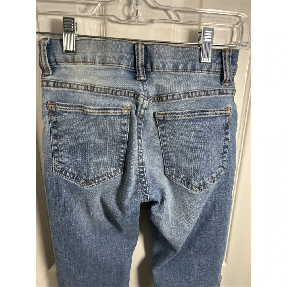 Girls Gap size 8 Jeans Regular Stretch Straight Adj. Waist ‎ Blue